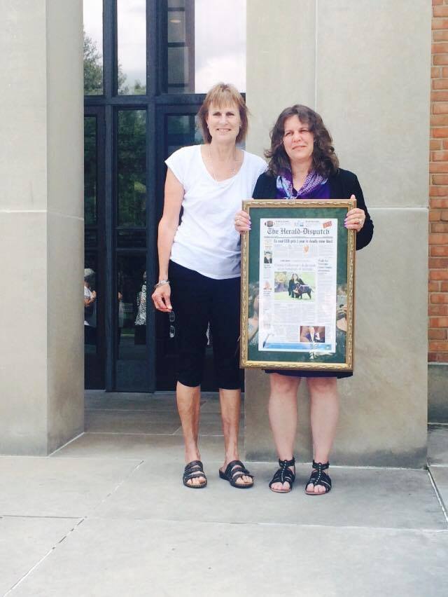 Connie Gilkerson and Martha Cummings — ASAP Co-Founders with Herald-Dispatch award